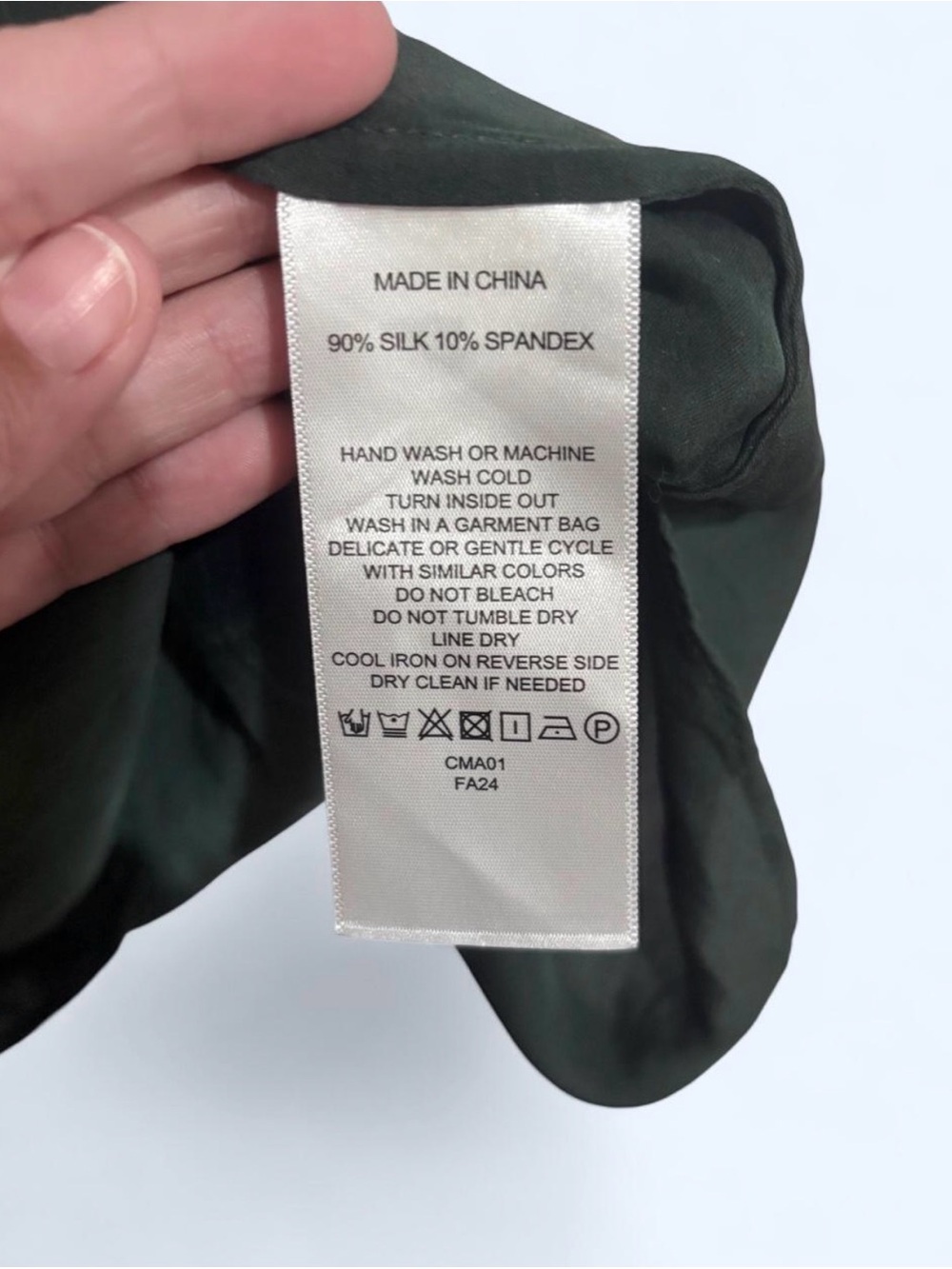 Quince Dark Green Satin Slip Cami - Picture 6 of 6